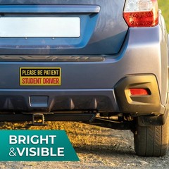 StickerJet Student Driver Stickers – 9″x3″ Vinyl Signs, Pack of 2, Waterproof