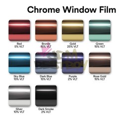 Purple Chrome Window Tint One Way Mirror Film UV Heat Reflective Home Office DIY