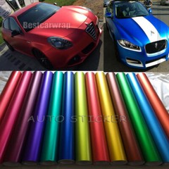 Flexible Metallic Satin Matte Chrome Vinyl Sticker Whole Car Wrap Graphics Decal