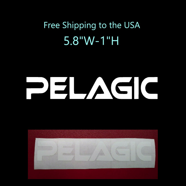 PELAGIC Vinyl Window Decal Glossy White # P-1 ( 5.8″W-1″H )