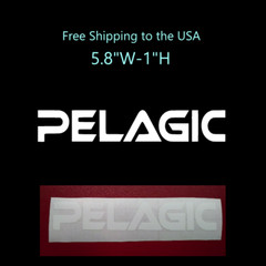 PELAGIC Vinyl Window Decal Glossy White # P-1 ( 5.8″W-1″H )