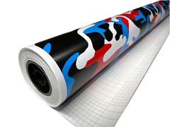 Red Blue White Black Camo Vinyl Car Wrap Film Sheet +Free Tools (2 feet & up )