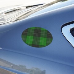 Plaid Green Gray Grey Pattern Car Euro Oval Magnet