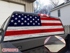 American Flag Pick Up Truck SUV Rear Back Window Graphics Decal Wrap Tint #12