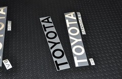 REFLECTIVE TOYOTA TACOMA BLACK TRUCK TAILGATE LOGOS DECAL 95-99 V6 pickup