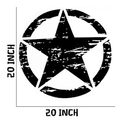 20” Army Star Distressed Vinyl Decal Car Hood Side Body Badge For Jeep Wrangler