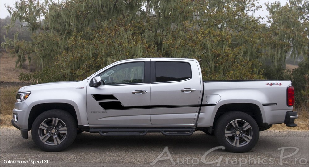 SPEED XL Vinyl Graphics Side Door Body Line Accent Stripe Decal – Chevy Colorado