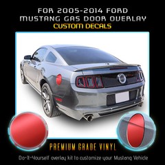 For 2005-2014 Ford Mustang Gas Door Graphic Decal Overlay – Satin Metallic Vinyl