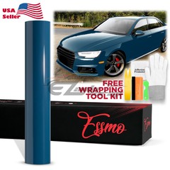 ESSMO PET Super Gloss Azure Blue Car Vehicle Vinyl Wrap Decal Sheet Like Paint