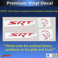 18 19 20 Charger SRT Hellcat Front & Rear SRT Emblem Overlay Decals