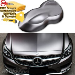 120″ x 60″ Satin Matte Chrome Metallic Dark Gray Vinyl Film Wrap Air Bubble Free