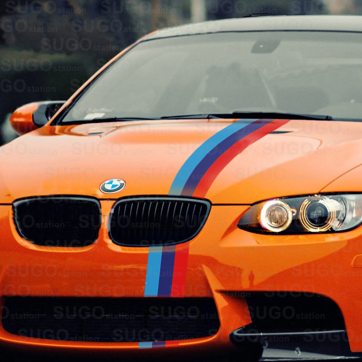 48″ BMW M-Power 3-Colored Racing Body Stripe Decal Custom DIY Sticker 4ft