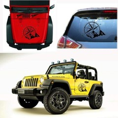 24″x20″ Mountain Compass Graphics Sticker for SUV Car Hood Body Side Doors Black