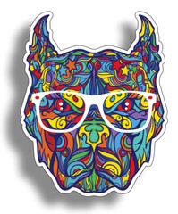 Graffiti Pitbull Sticker Dog K9 Cup Cooler Car Truck Pit Bull Bumper Decal Pet