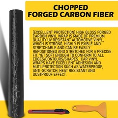 Gloss Forged Carbon Fiber CF Black Silver Gold Red Vinyl Car Wrap Sticker Decal