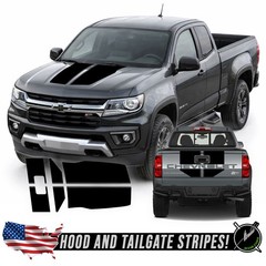 Hood Tailgate Rally Racing Stripes Graphics – Fits 2015-2022 Chevy Colorado