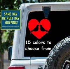 8 Size LOVEBIRDS HEART Car Window DECAL STICKER MacBook Laptop Anniversary Gift