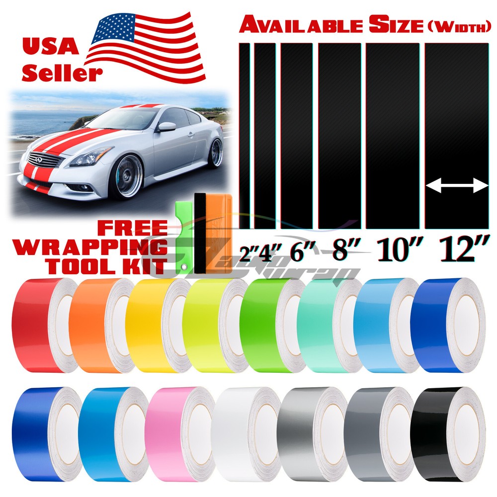 Gloss Color Racing Stripes Vinyl Wrap For Infiniti G37 Stripe Sticker 10FT /20FT