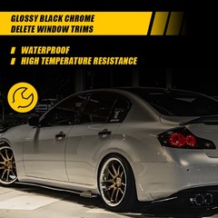 1-10Set For Infiniti G35 G37 Q40 07-15 GLOSS BLACK Window Overlay Cover Sticker