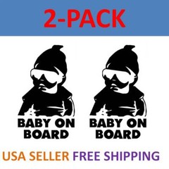 2-pack Baby On Board Carlos Funny Hangover Car Truck Window Sticker Vinyl Decal