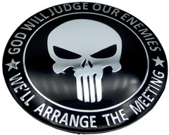 1x 2nd Amendment God Will Judge Decal Sticker Emblem Metal Dome Auto Car Truck