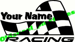 🏁 Custom Customized race racing team name checkered flag graphic vinyl decal