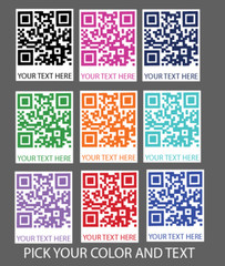 Custom QR Code And Custom Text Stickers Labels PICK YOUR COLOR AND THE TEXT