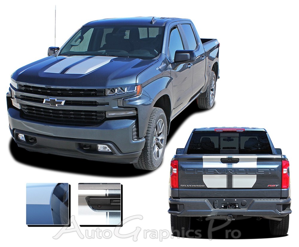 2019-2025 Chevy Silverado Hood Decals Racing Stripes BOW RALLY 3M Vinyl Graphics
