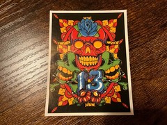 Motorcycle Sticker for Helmets or toolbox #5,425 Skeleton Skull Zombie