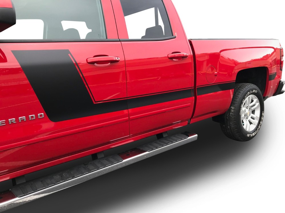 2007-2018 For Chevy Silverado Decals Side Hockey Stick Stripes Graphics 3M Vinyl