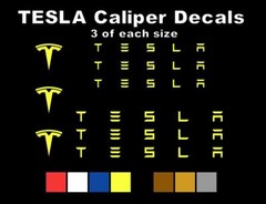 9 TESLA Brake Caliper Logo Vinyl Decals Stickers Heat Resistant