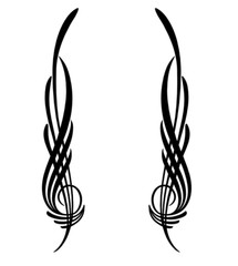 Hot Rod Pinstriping Decals – Set of 2 – 10″ x 1.75″ – Free shipping – 1 color