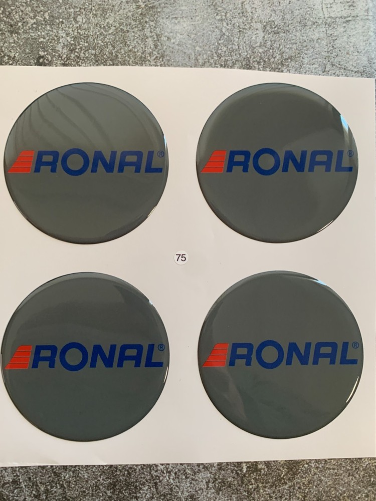 3D print 4 x silicone sticker for hubcaps Ronal hub cap wheel emblem