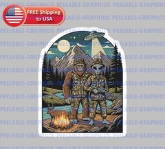 Bigfoot Sasquatch Alien Hunting Hunt UFO Bumper Vinyl Decal Sticker A
