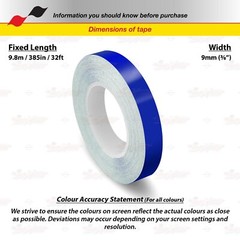 BLUE 9mm 3/8″ Roll PIN STRIPE Car Striping Trim Line TAPE Decal Vinyl Sticker