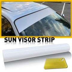 Anti-UV Windshield Sun Decal Visor Strip Film Tint Front White Window Trim Cover