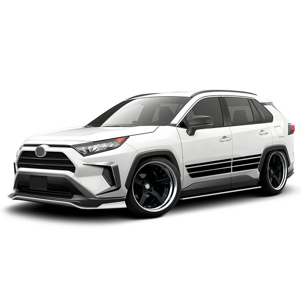 Triple lower belt stripes graphics stickers decal compatible with Toyota Rav4