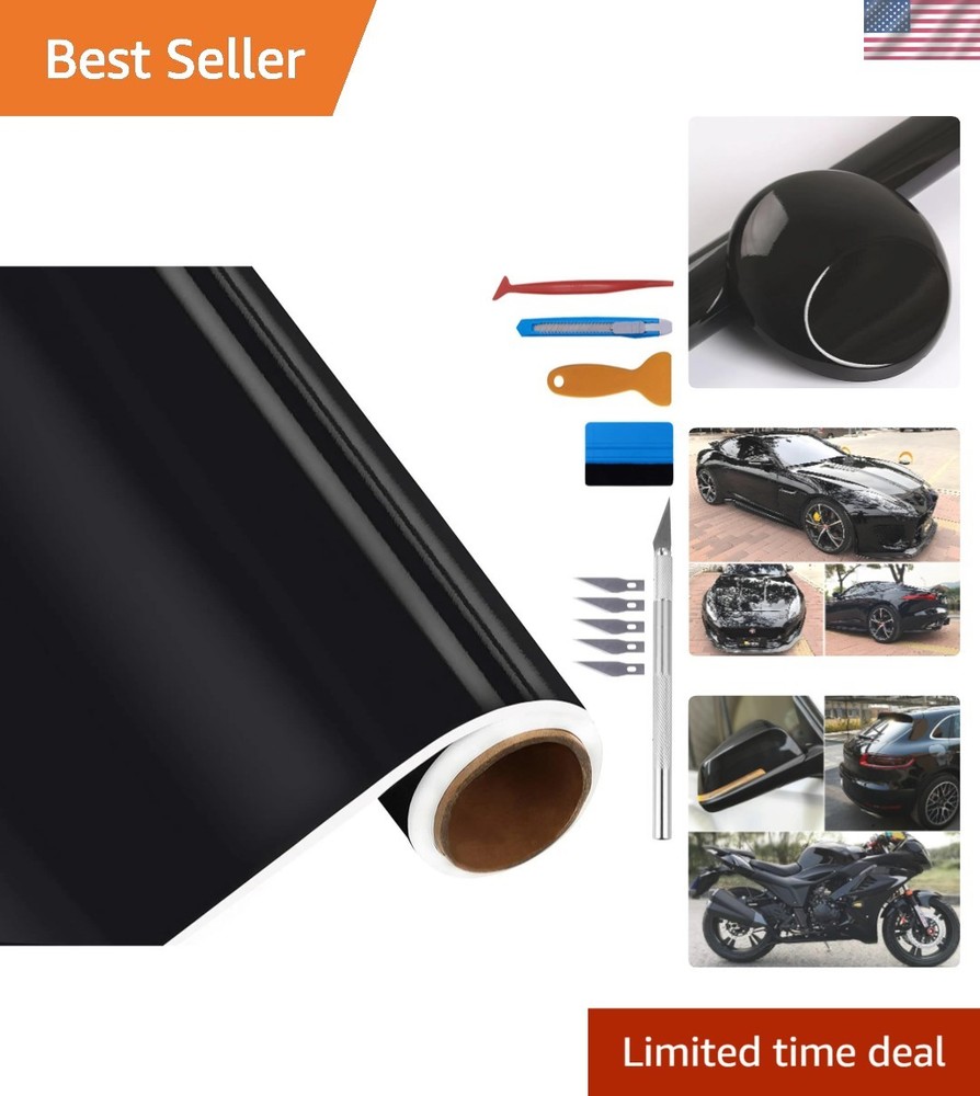 High Gloss Vinyl Wrap for Universal Vehicle Chrome Delete – 1ft x 10ft