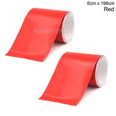 2x 6cm x 198cm DIY Red Racing Stripes Line Car Hood Vinyl Sticker Body Decals
