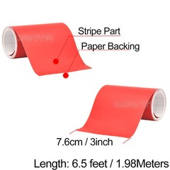 2x 3″ x 78″ DIY Matte Red Racing Stripes Car Hood Vinyl Tape Sticker Body Decals