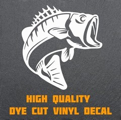 Fishing Bass Decal. 6″High ASSORTED Colors. High Quality FREE Shipping!