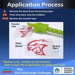 Hellcat Fender Emblem Overlay Decals – 2015-2018 Dodge Challenger SRT Hellcat