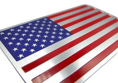 ALUMINUM American Flag Decal Sticker Car, Motorcycle, Truck, SUV, Patriotic