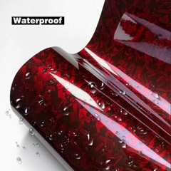20cm*152cm High Glossy Red Forged Carbon Fiber Car Sticker Adhesive Vinyl Wrap