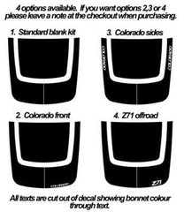 2016-2021 HOLDEN Colorado COMBO kit Bonnet + Doors + Tailgate decals stripes