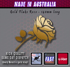 Rose metallic GOLD Vinyl sticker Decal Bumper Window Transfer laptop
