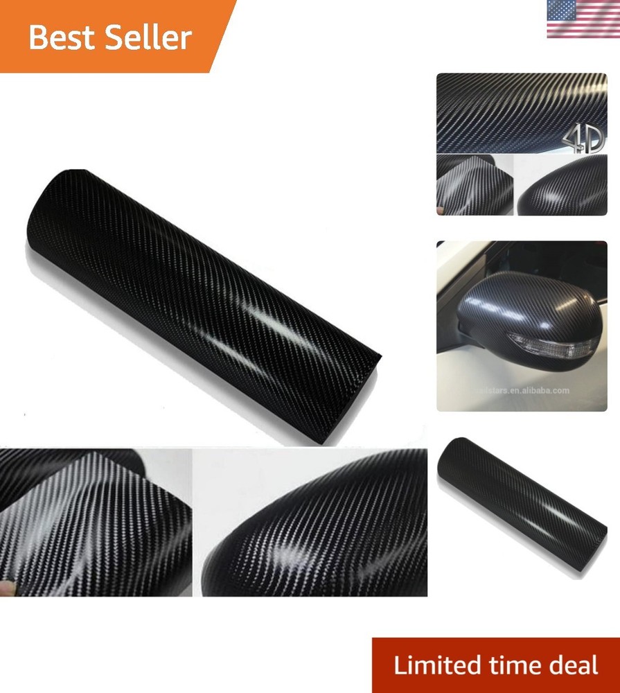 Revolutionary Bubble-Free Black Carbon Fiber Vinyl – 12″ x 60″ for Customization