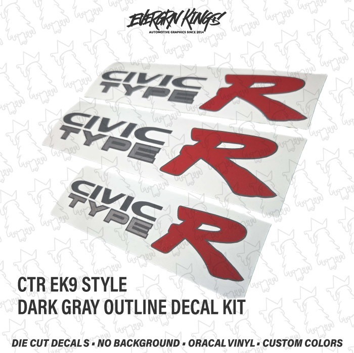 Civic Type R Hatch Decal Badge Emblem Set for White or Yellow Ek9 JDM EK EG EF