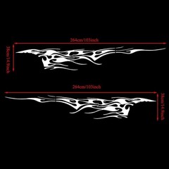 2Pcs 103” Universal Flame Graphics Car Auto Body Side Sticker Racing Sports …