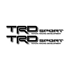 2 TRD Sport Decals For Toyota Tacoma Tundra Bedside Vinyl Sticker Pair Black